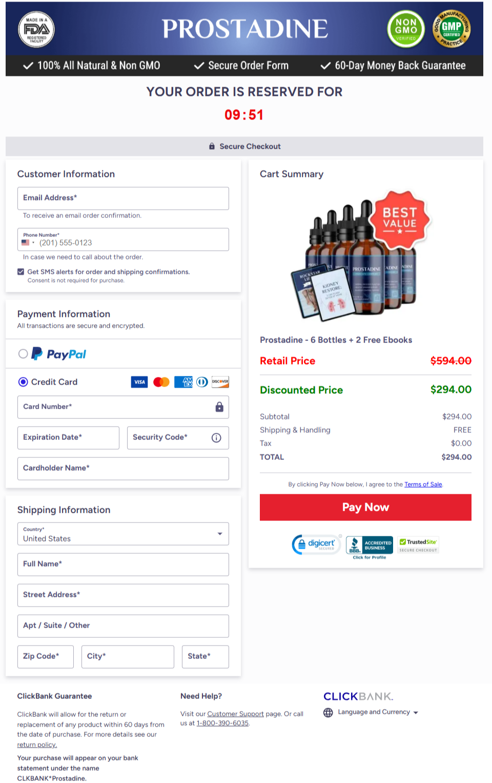 Prostadine Official Website Secure Order Page